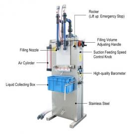 Fully Pneumatic Semi Automatic 2 Nozzles Corrosive Liquid Filling Machine